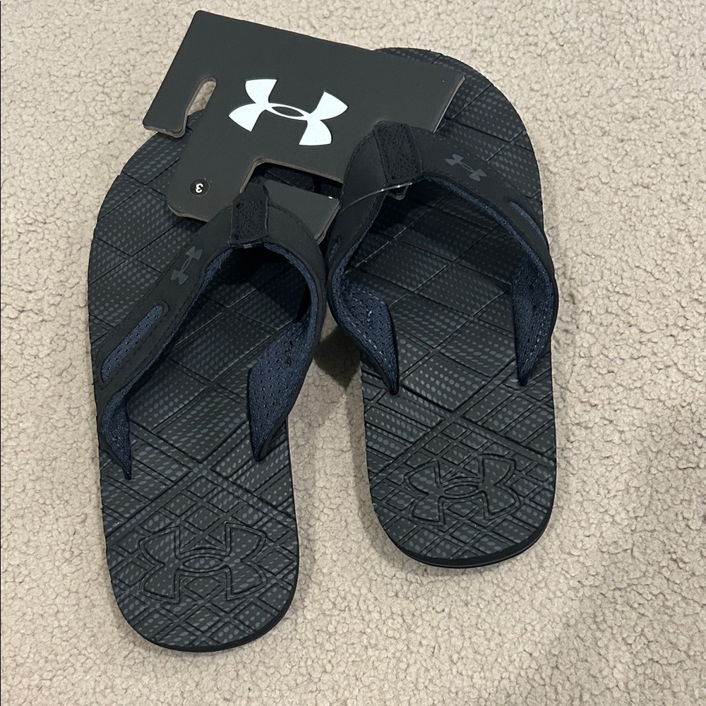 Under Armour Kids Black Flip Flops